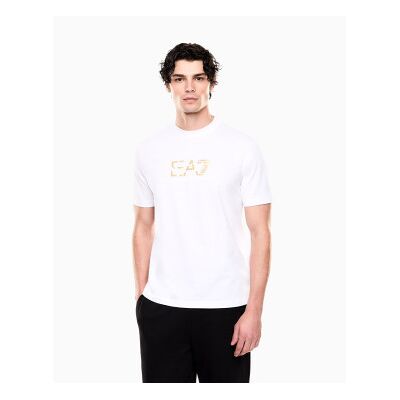 EA7 für Herren. 7M001562_AF17789 Premium Label-T-Shirt weiß (M), Lässig, Baumwolle, Kurzarm EA7 für Herren. 7M001562_AF17789 Premium Label-T-Shirt weiß (M), Lässig, Baumwolle, Kurzarm