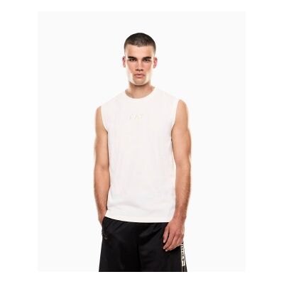 EA7 für Herren. 7M001405_AF22264 Graphic Series T-Shirt weiß (S), Lässig, Baumwolle, Ärmellos / Hosenträger EA7 für Herren. 7M001405_AF22264 Graphic Series T-Shirt weiß (S), Lässig, Baumwolle, Ärmellos / Hosenträger
