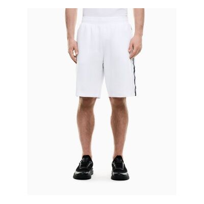 EA7 für Herren. 7M001481_AF12660 Bermuda Logo Series aus weißem Interlock (S), Lässig, Sportlich, Baumwolle EA7 für Herren. 7M001481_AF12660 Bermuda Logo Series aus weißem Interlock (S), Lässig, Sportlich, Baumwolle
