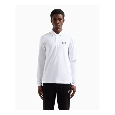 EA7 für Herren. 8NPF15_PJVQZ Core Identity Langarm-Poloshirt aus weißer Stretch-Baumwolle (4XL), Lässig EA7 für Herren. 8NPF15_PJVQZ Core Identity Langarm-Poloshirt aus weißer Stretch-Baumwolle (4XL), Lässig