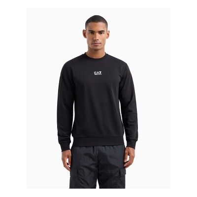 EA7 für Herren. 8NPM30_PJVRZ Sweatshirt mit Rundhalsausschnitt aus Baumwolle Core identity schwarz (L), Lässig, Sportlich EA7 für Herren. 8NPM30_PJVRZ Sweatshirt mit Rundhalsausschnitt aus Baumwolle Core identity schwarz (L), Lässig, Sportlich