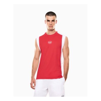 EA7 für Herren. 7M001527_AF22175 Tennisprofi T-Shirt rot (XS), Lässig, Synthetisch, Ärmellos / Hosenträger EA7 für Herren. 7M001527_AF22175 Tennisprofi T-Shirt rot (XS), Lässig, Synthetisch, Ärmellos / Hosenträger