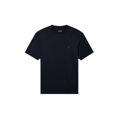 Giorgio Armani Emporio Armani für Herren. EM005491_AF24839 Basic-T-Shirt Lyocell navy (S), Lässig, Kurzarm, Marine Giorgio Armani Emporio Armani für Herren. EM005491_AF24839 Basic-T-Shirt Lyocell navy (S), Lässig, Kurzarm, Marine