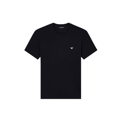 Giorgio Armani Emporio Armani für Herren. EM000379_AF14133 Eng anliegendes schwarzes Heim-T-Shirt aus elastischem Strick (L), Lässig, Heimtextilien, Baumwo Giorgio Armani Emporio Armani für Herren. EM000379_AF14133 Eng anliegendes schwarzes Heim-T-Shirt aus elastischem Strick (L), Lässig, Heimtextilien, Baumwo