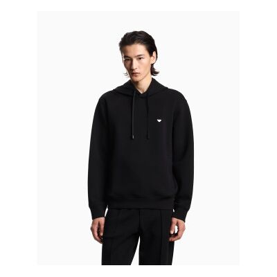 Giorgio Armani Emporio Armani für Herren. EM004531_AF10013 Sweatshirt mit schwarzer Adler-Mikrostickerei (L), Lässig, Baumwolle Giorgio Armani Emporio Armani für Herren. EM004531_AF10013 Sweatshirt mit schwarzer Adler-Mikrostickerei (L), Lässig, Baumwolle