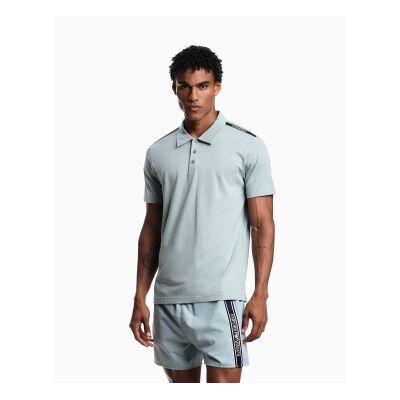 Giorgio Armani Emporio Armani für Herren. EM000571_AF20426 Polo Logotape blau (S), Lässig, Baumwolle, Kurzarm Giorgio Armani Emporio Armani für Herren. EM000571_AF20426 Polo Logotape blau (S), Lässig, Baumwolle, Kurzarm