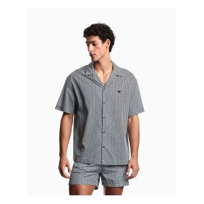 Giorgio Armani Emporio Armani für Herren. EM000593_AF20439 Hemd Mix navy (M), Lässig, Baumwolle, Kurzarm, Marine Giorgio Armani Emporio Armani für Herren. EM000593_AF20439 Hemd Mix navy (M), Lässig, Baumwolle, Kurzarm, Marine