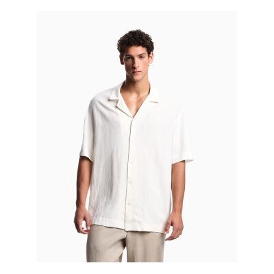 Giorgio Armani Emporio Armani für Herren. EM000593_AF20590 Strandhemd weiß (M), Lässig, Leinen, Viskose, Kurzarm Giorgio Armani Emporio Armani für Herren. EM000593_AF20590 Strandhemd weiß (M), Lässig, Leinen, Viskose, Kurzarm