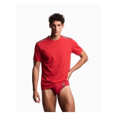 Giorgio Armani Emporio Armani für Herren. EM000574_AF20426 T-Shirt Intensives Rot (M), Lässig, Baumwolle, Kurzarm Giorgio Armani Emporio Armani für Herren. EM000574_AF20426 T-Shirt Intensives Rot (M), Lässig, Baumwolle, Kurzarm