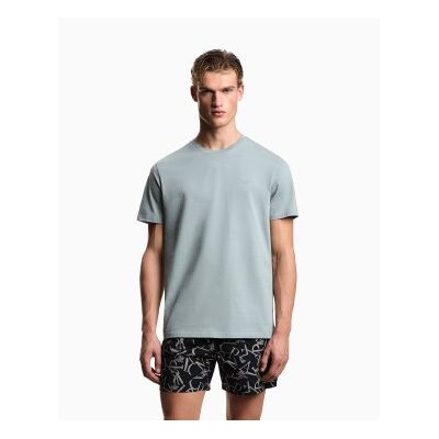 Giorgio Armani Emporio Armani für Herren. EM000574_AF20451 T-shirt Wassergrau (L), Blau, Lässig, Baumwolle, Kurzarm Giorgio Armani Emporio Armani für Herren. EM000574_AF20451 T-shirt Wassergrau (L), Blau, Lässig, Baumwolle, Kurzarm