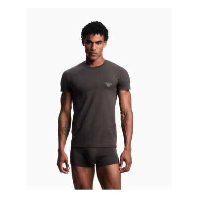 Giorgio Armani Emporio Armani für Herren. EM000375_AF18890 T-shirt Megalogo grau (L), Lässig, Baumwolle, Kurzarm Giorgio Armani Emporio Armani für Herren. EM000375_AF18890 T-shirt Megalogo grau (L), Lässig, Baumwolle, Kurzarm