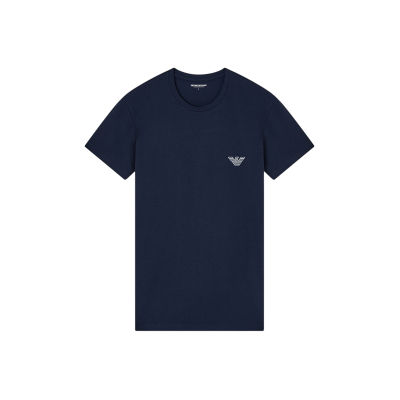 Giorgio Armani Emporio Armani für Herren. EM000375_AF18890 Megalogo Marine T-Shirt (L), Lässig, Baumwolle, Kurzarm Giorgio Armani Emporio Armani für Herren. EM000375_AF18890 Megalogo Marine T-Shirt (L), Lässig, Baumwolle, Kurzarm