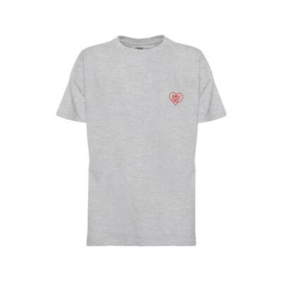 Family First für Herren. TS2402 Herz-T-Shirt grau (S), Lässig, Kurzarm Family First für Herren. TS2402 Herz-T-Shirt grau (S), Lässig, Kurzarm