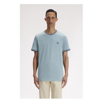 Fred Perry für Herren. M1588 T-shirt Twin Tipped blau (S), Lässig, Baumwolle, Kurzarm Fred Perry für Herren. M1588 T-shirt Twin Tipped blau (S), Lässig, Baumwolle, Kurzarm