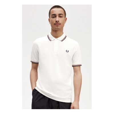 Fred Perry für Herren. M3600 Polo Twin Tipped weiß (L), Lässig, Baumwolle, Kurzarm Fred Perry für Herren. M3600 Polo Twin Tipped weiß (L), Lässig, Baumwolle, Kurzarm