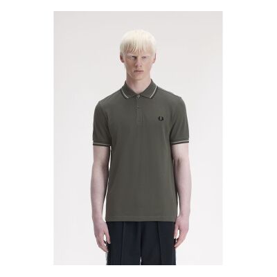 Fred Perry für Herren. M3600 Polo Twin Tipped grün (XL), Lässig, Baumwolle, Kurzarm Fred Perry für Herren. M3600 Polo Twin Tipped grün (XL), Lässig, Baumwolle, Kurzarm