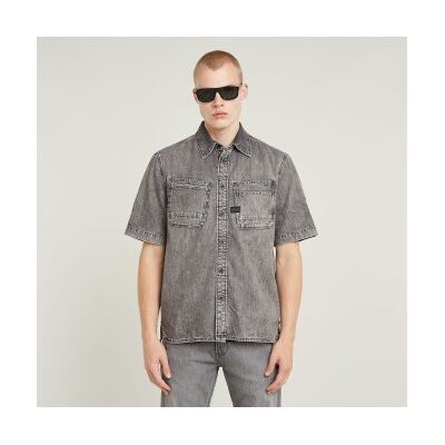 G-Star für Herren. D24602-D540-H162 Schräges Doppeltaschenhemd Regular grau (XXL), Lässig, Baumwolle, Kurzarm G-Star für Herren. D24602-D540-H162 Schräges Doppeltaschenhemd Regular grau (XXL), Lässig, Baumwolle, Kurzarm