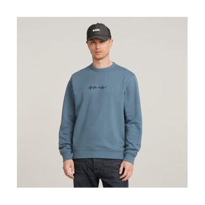 G-Star für Herren. D26407-D257-1820 Sweatshirt G-Script Logo blau (XS), Lässig, Bio-Baumwolle, Nachhaltig G-Star für Herren. D26407-D257-1820 Sweatshirt G-Script Logo blau (XS), Lässig, Bio-Baumwolle, Nachhaltig