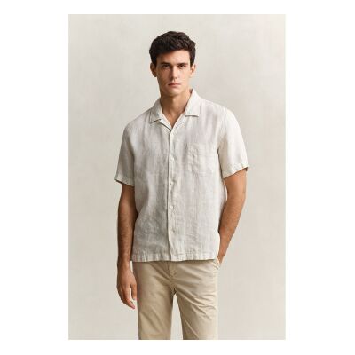 Gant für Herren. 3261120 Beigefarbenes kurzärmeliges Leinenhemd (XL), Lässig, Kurzarm Gant für Herren. 3261120 Beigefarbenes kurzärmeliges Leinenhemd (XL), Lässig, Kurzarm