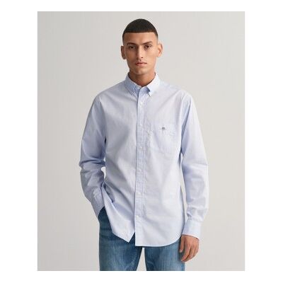 Gant für Herren. 3000100 Regular Fit Hemd aus blauer Popeline (S), Lässig, Baumwolle, Klassisch, Kurzarm, Langarm Gant für Herren. 3000100 Regular Fit Hemd aus blauer Popeline (S), Lässig, Baumwolle, Klassisch, Kurzarm, Langarm