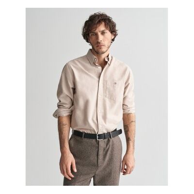 Gant für Herren. 3000200 Oxford-Hemd Regular Fit beige (S), Lässig, Baumwolle, Langarm Gant für Herren. 3000200 Oxford-Hemd Regular Fit beige (S), Lässig, Baumwolle, Langarm