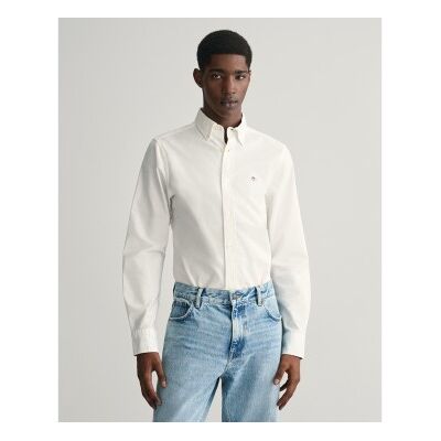 Gant für Herren. 3230115 Oxford Slim Fit Stretch Hemd weiß (L), Lässig, Baumwolle, Klassisch, Langarm Gant für Herren. 3230115 Oxford Slim Fit Stretch Hemd weiß (L), Lässig, Baumwolle, Klassisch, Langarm