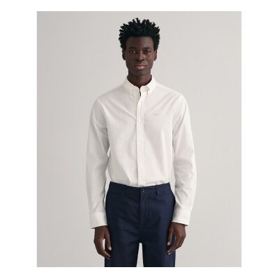 Gant für Herren. 3000300 Pinpoint Oxford Regular Fit Hemd weiß (M), Lässig, Baumwolle, Langarm Gant für Herren. 3000300 Pinpoint Oxford Regular Fit Hemd weiß (M), Lässig, Baumwolle, Langarm
