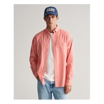 Gant für Herren. 3240100 Regular Fit Hemd aus Baumwolle und Leinen rosa (M), Lässig, Langarm Gant für Herren. 3240100 Regular Fit Hemd aus Baumwolle und Leinen rosa (M), Lässig, Langarm