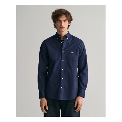Gant für Herren. 3000100 Regular Fit Popeline-Hemd navy (S), Lässig, Baumwolle, Langarm, Marine Gant für Herren. 3000100 Regular Fit Popeline-Hemd navy (S), Lässig, Baumwolle, Langarm, Marine