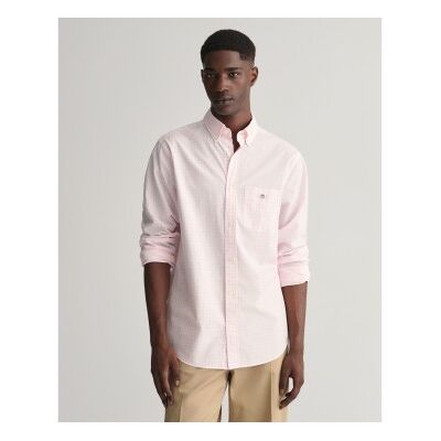 Gant für Herren. 3000120 Vichy rosa Karo-Popeline Hemd Regular Fit (S), Lässig, Baumwolle, Langarm Gant für Herren. 3000120 Vichy rosa Karo-Popeline Hemd Regular Fit (S), Lässig, Baumwolle, Langarm