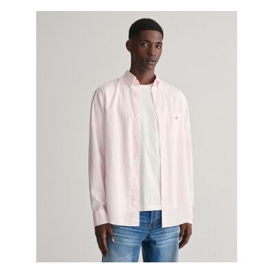 Gant für Herren. 3000130 Hemd Regular Fit rosa gestreiftes Popeline-Hemd (M), Lässig, Baumwolle, Klassisch, Langarm Gant für Herren. 3000130 Hemd Regular Fit rosa gestreiftes Popeline-Hemd (M), Lässig, Baumwolle, Klassisch, Langarm