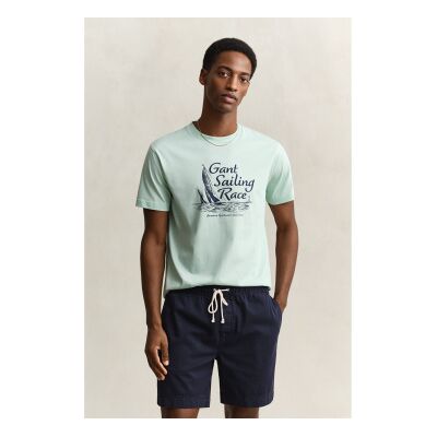 Gant für Herren. 2003425 Grafik-T-Shirt türkis (M), Lässig, Baumwolle, Kurzarm Gant für Herren. 2003425 Grafik-T-Shirt türkis (M), Lässig, Baumwolle, Kurzarm