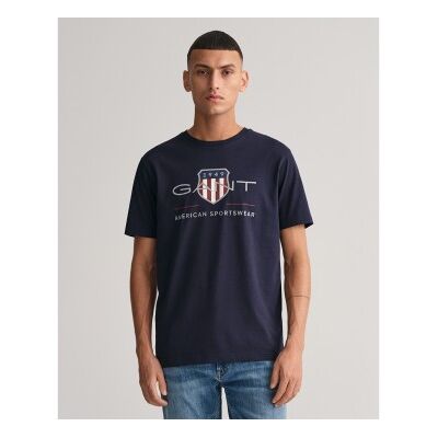 Gant für Herren. 2003199 Archiv Shield T-shirt navy (XS), Lässig, Baumwolle, Kurzarm, Nachhaltig Gant für Herren. 2003199 Archiv Shield T-shirt navy (XS), Lässig, Baumwolle, Kurzarm, Nachhaltig