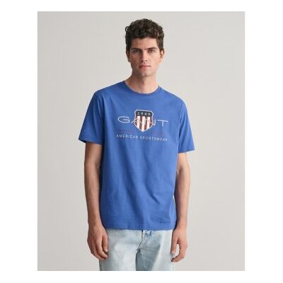 Gant für Herren. 2003199 Archiv Schild T-shirt blau (L), Lässig, Baumwolle, Kurzarm Gant für Herren. 2003199 Archiv Schild T-shirt blau (L), Lässig, Baumwolle, Kurzarm