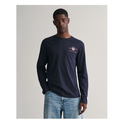 Gant für Herren. 2004058 Medium Archiv Shield Langarm-T-Shirt navy (XS), Lässig, Baumwolle, Marine Gant für Herren. 2004058 Medium Archiv Shield Langarm-T-Shirt navy (XS), Lässig, Baumwolle, Marine