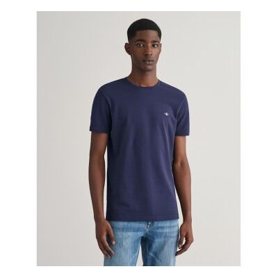Gant für Herren. 2013033 Marineblaues Pikee-T-Shirt (3XL), Lässig, Baumwolle, Kurzarm Gant für Herren. 2013033 Marineblaues Pikee-T-Shirt (3XL), Lässig, Baumwolle, Kurzarm