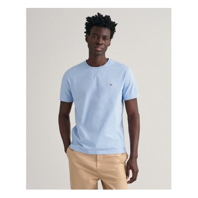 Gant für Herren. 2003184 Schild T-shirt blau (XS), Lässig, Baumwolle, Kurzarm, Nachhaltig Gant für Herren. 2003184 Schild T-shirt blau (XS), Lässig, Baumwolle, Kurzarm, Nachhaltig