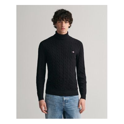 Gant für Herren. 8050607 Schwarzer Achter-Strickpullover (L), Lässig, Baumwolle Gant für Herren. 8050607 Schwarzer Achter-Strickpullover (L), Lässig, Baumwolle