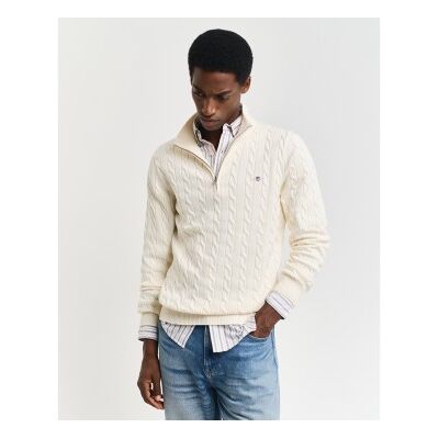 Gant für Herren. 8050603 Beigefarbener Pullover mit halbem Reißverschluss (4XL), Lässig, Baumwolle Gant für Herren. 8050603 Beigefarbener Pullover mit halbem Reißverschluss (4XL), Lässig, Baumwolle