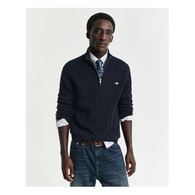 Gant für Herren. 8050603 Marineblauer Pullover mit halbem Reißverschluss (XS), Lässig, Baumwolle Gant für Herren. 8050603 Marineblauer Pullover mit halbem Reißverschluss (XS), Lässig, Baumwolle