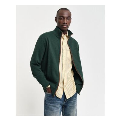 Gant für Herren. 2028042 Sacker Rib-Strickjacke mit Reißverschluss in Grün (L-), Lässig, Baumwolle Gant für Herren. 2028042 Sacker Rib-Strickjacke mit Reißverschluss in Grün (L-), Lässig, Baumwolle