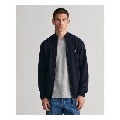 Gant für Herren. 87214 Strickjacke aus sehr feiner Schafwolle mit marinefarbenem Reißverschluss (S), Lässig, Baumwolle Gant für Herren. 87214 Strickjacke aus sehr feiner Schafwolle mit marinefarbenem Reißverschluss (S), Lässig, Baumwolle