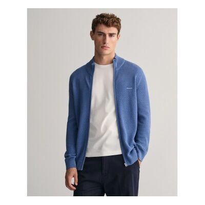 Gant für Herren. 8040524 Blaue Strickjacke mit Reißverschluss (XL), Lässig, Baumwolle, Langarm Gant für Herren. 8040524 Blaue Strickjacke mit Reißverschluss (XL), Lässig, Baumwolle, Langarm