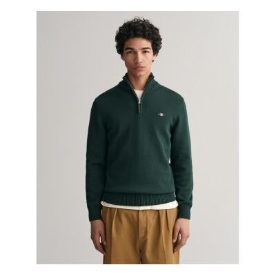Gant für Herren. 8030170 Pullover mit halbem Reißverschluss Lässig grün (S), Baumwolle, Langarm Gant für Herren. 8030170 Pullover mit halbem Reißverschluss Lässig grün (S), Baumwolle, Langarm
