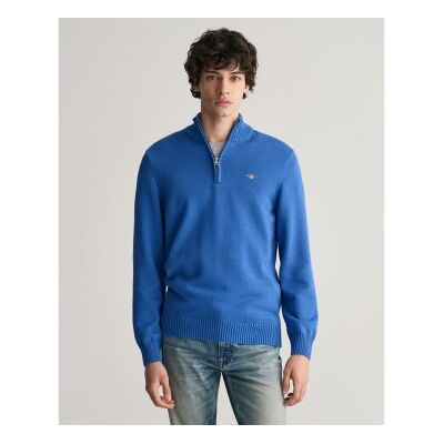 Gant für Herren. 8030170 Pullover mit halbem Reißverschluss Lässig blau (S), Baumwolle Gant für Herren. 8030170 Pullover mit halbem Reißverschluss Lässig blau (S), Baumwolle