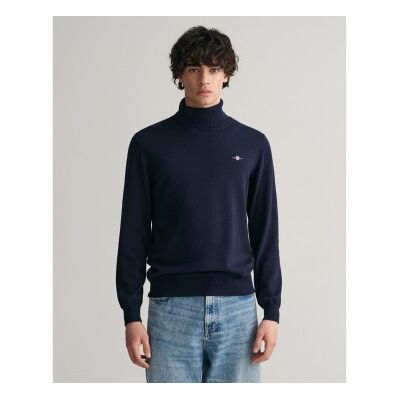 Gant für Herren. 8060070 Pullover mit Rollkragen marineblau (S), Lässig, Baumwolle, Klassisch, Langarm Gant für Herren. 8060070 Pullover mit Rollkragen marineblau (S), Lässig, Baumwolle, Klassisch, Langarm