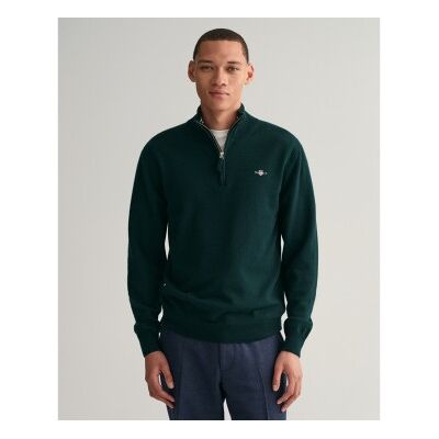 Gant für Herren. 87213 Grüner Pullover mit halbem Reißverschluss (S), Lässig, Wolle, Langarm Gant für Herren. 87213 Grüner Pullover mit halbem Reißverschluss (S), Lässig, Wolle, Langarm