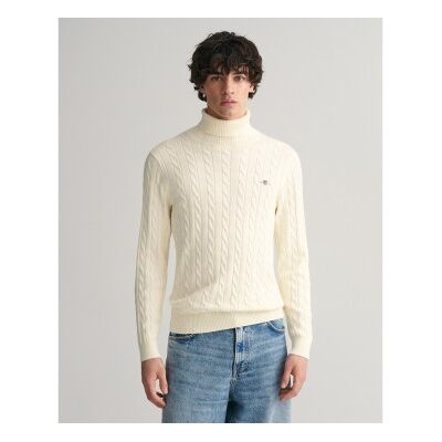 Gant für Herren. 8050607 Beigefarbener Strickpullover mit Achten (L), Lässig, Baumwolle Gant für Herren. 8050607 Beigefarbener Strickpullover mit Achten (L), Lässig, Baumwolle