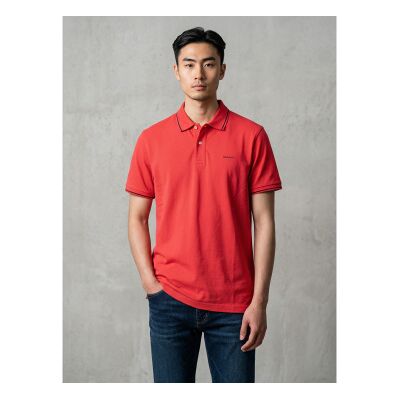 Gant für Herren. 2062034 Piqué-Poloshirt mit roter Paspel (L), Lässig, Baumwolle, Kurzarm Gant für Herren. 2062034 Piqué-Poloshirt mit roter Paspel (L), Lässig, Baumwolle, Kurzarm