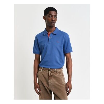 Gant für Herren. 2062026 Blaues Piqué-Poloshirt mit Kontrast (XL), Lässig, Baumwolle, Kurzarm Gant für Herren. 2062026 Blaues Piqué-Poloshirt mit Kontrast (XL), Lässig, Baumwolle, Kurzarm